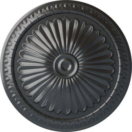 Ekena Millwork Alexa Ceiling Medallion (Fits Canopies up to 3"), Hand-Painted Pewter, 15"OD x 1 3/4"P CM14AXPES